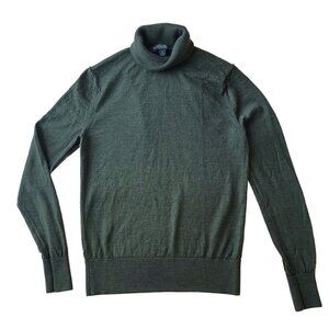 Brooks Brothers Green Long Sleeve Fine Merino Wool Turtleneck Sweater | Size S